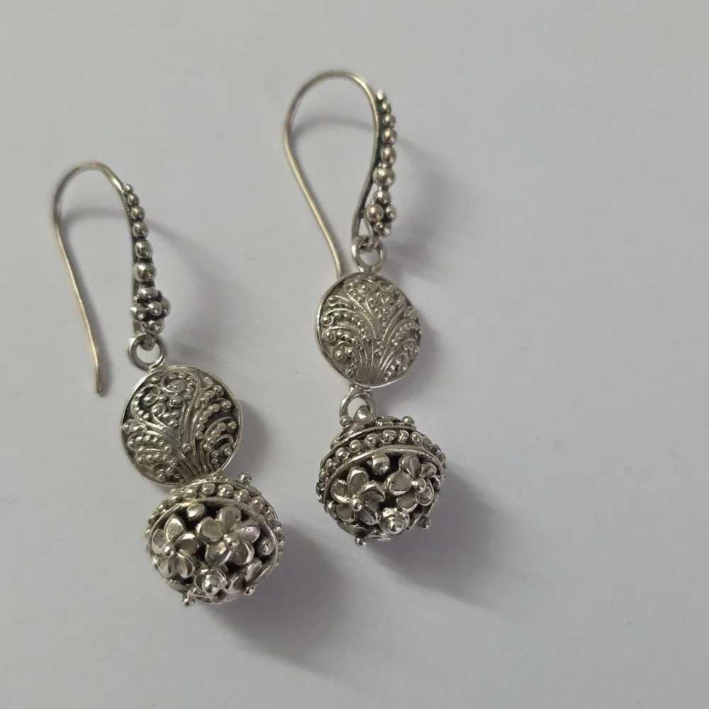 Sterling Silver 925 Artistic Dangle Earrings